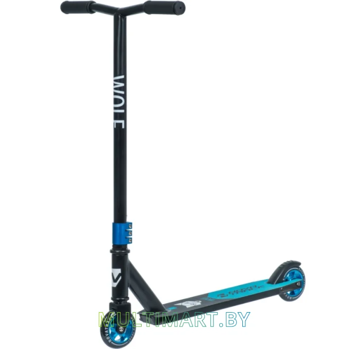 Самокат Novatrack Wolf EL Alloy 100A.WOLF.BBL20 (синий/черный, 2020)
